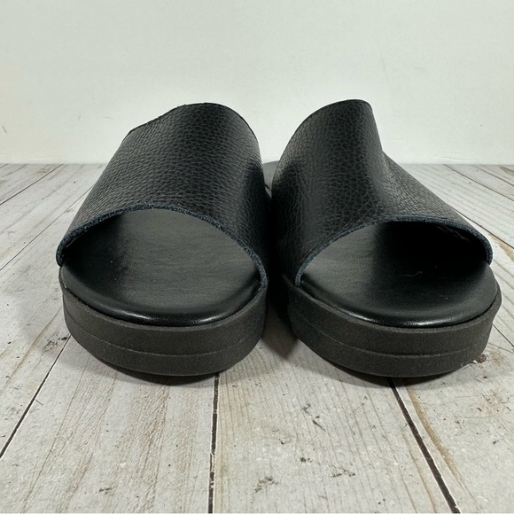 Avellini Made in Italy Black Leather Slide Sandals 40 - Picture 2 of 9